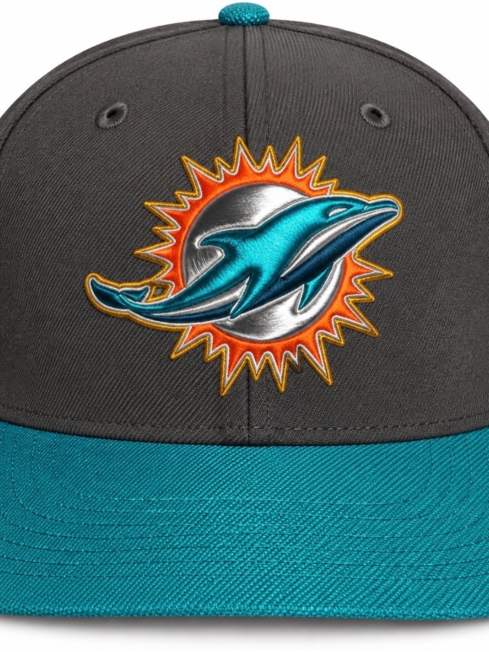 New Era Miami Dolphins Gray & Teal Fitted Hat 7  5/8